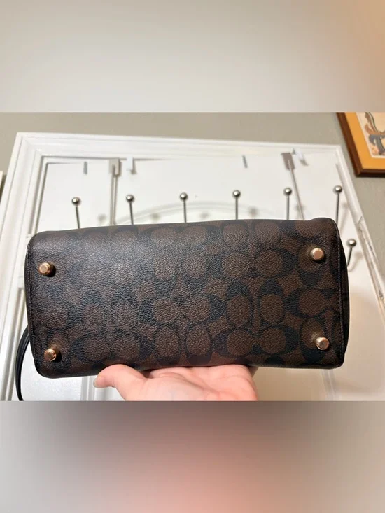 Coach Rowan Satchel Crossbody Signature Canvas Brown/Black F83607 - Picture 4 of 11